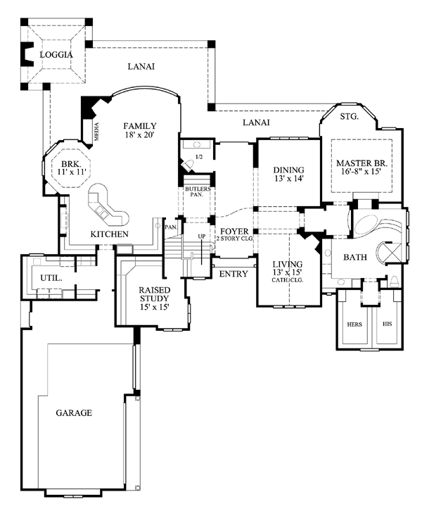 House Plan 61772 Level One