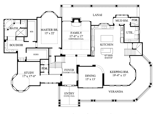 House Plan 61794 Level One