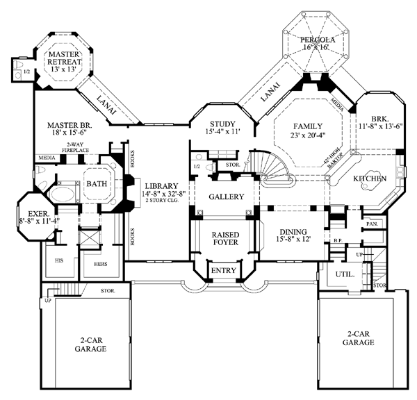 House Plan 61812 Level One