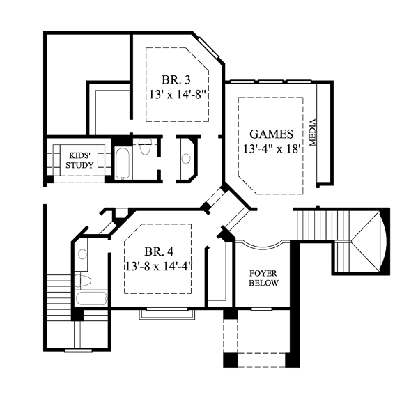 House Plan 61813 Level Two