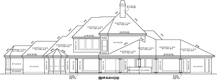 House Plan 61813 Rear Elevation