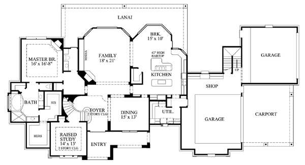 House Plan 61816 Level One