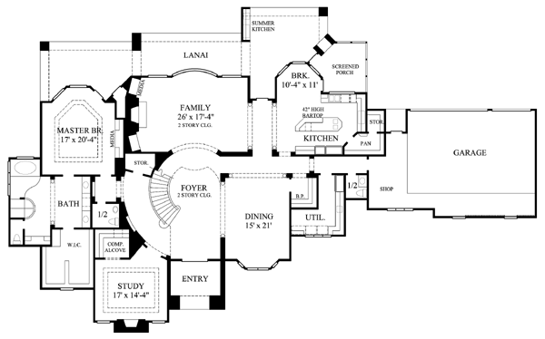 House Plan 61821 Level One