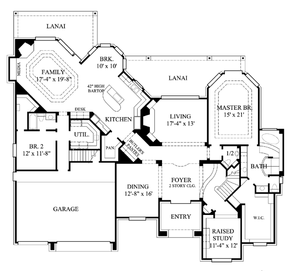 House Plan 61822 Level One