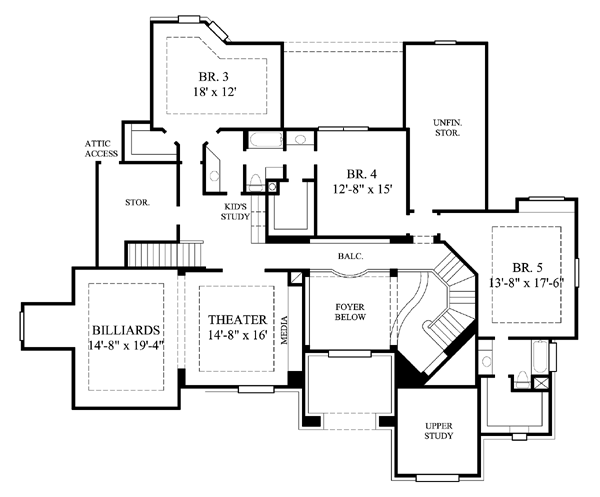 House Plan 61822 Level Two