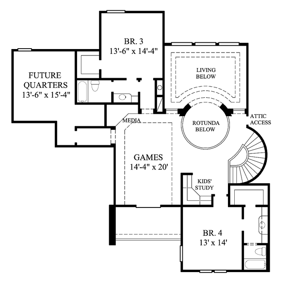House Plan 61823 Level Two
