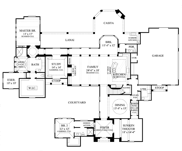 House Plan 61824 Level One