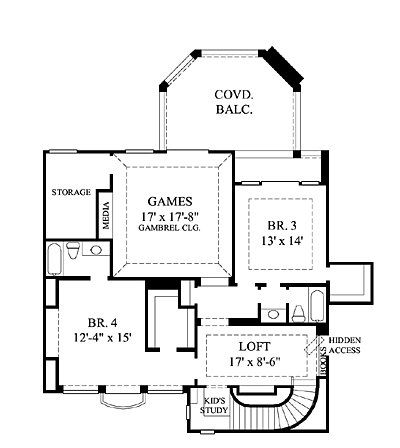 House Plan 61824 Level Two