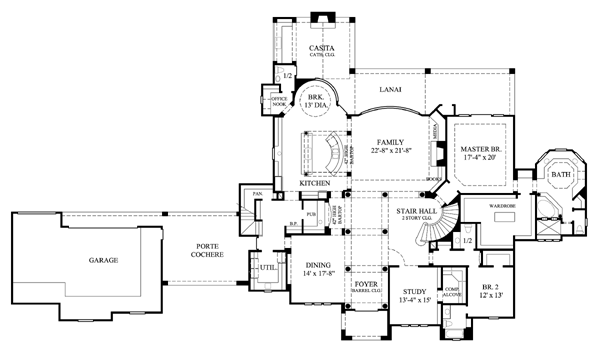 House Plan 61845 Level One