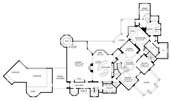House Plan 61864 Level One