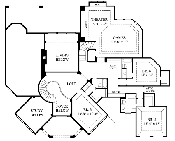 House Plan 61873 Level Two