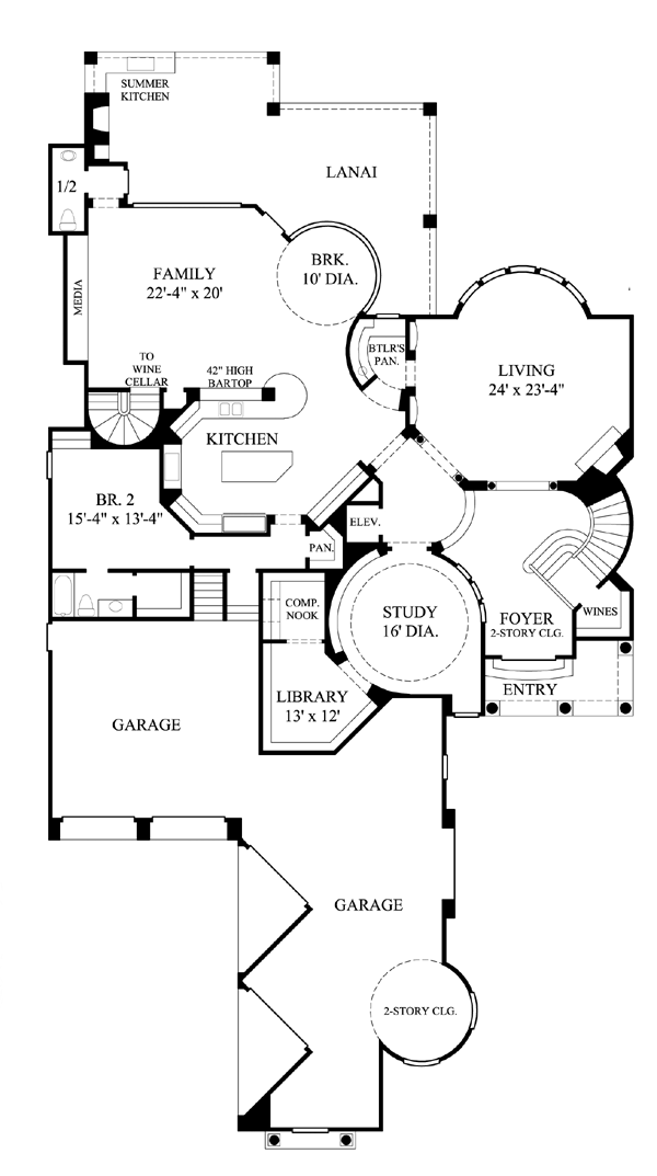House Plan 61886 Level One