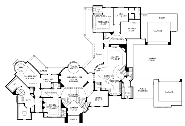 House Plan 61889 Level One