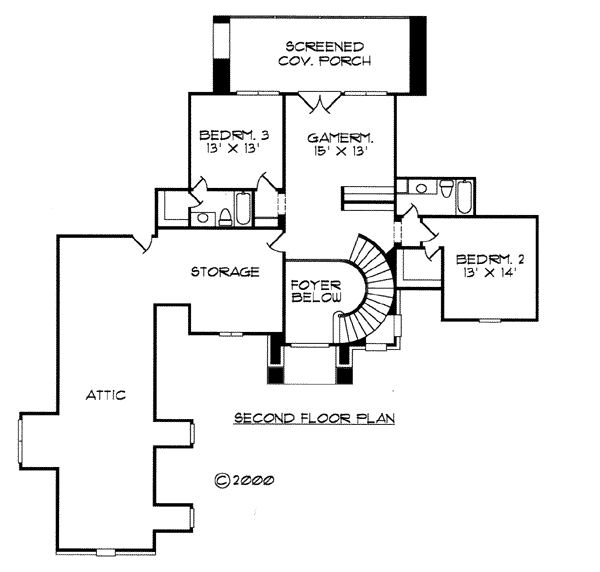 House Plan 61892 Level Two