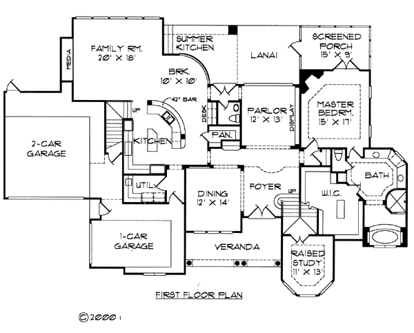 Plan 61895 | European Style with 4 Bed, 5 Bath, 3 Car Garage