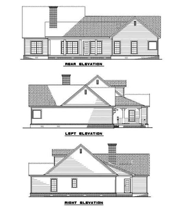 House Plan 62084 Rear Elevation