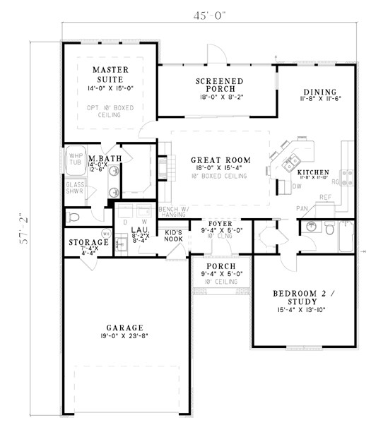 House Plan 62105 Level One