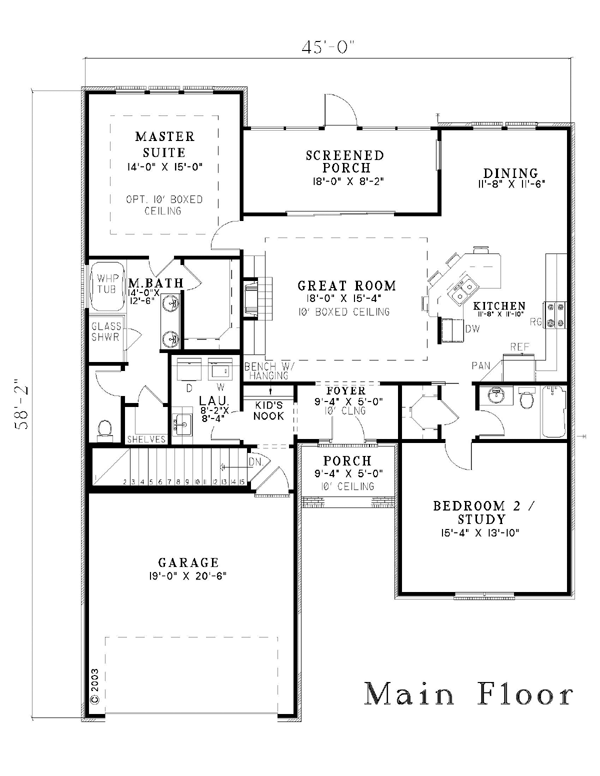 House Plan 62105 Alternate Level One