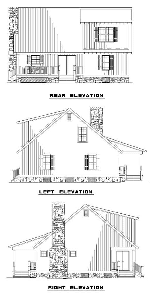 House Plan 62115 Rear Elevation
