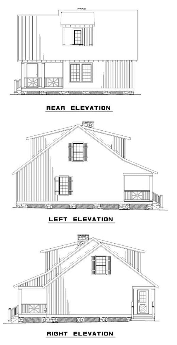 House Plan 62116 Rear Elevation