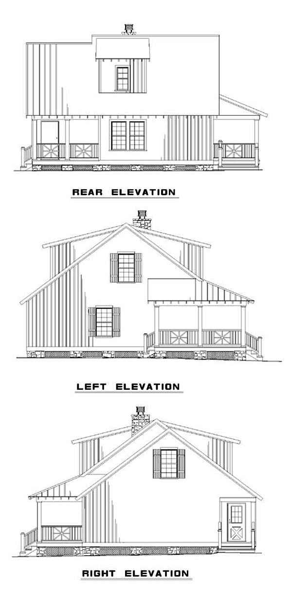 House Plan 62117 Rear Elevation