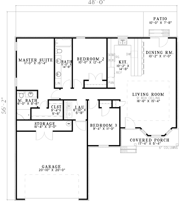 House Plan 62164 Level One