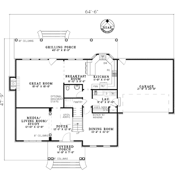 House Plan 62165 Level One