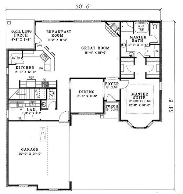 House Plan 62311 Level One