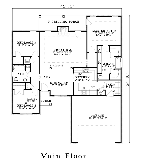 House Plan 62340 Level One