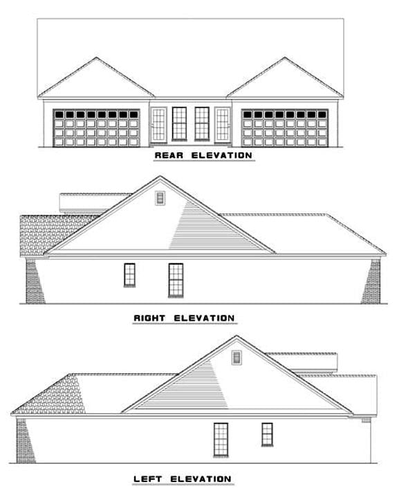 Multi-Family Plan 62379 Rear Elevation