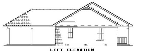 Country, Ranch Plan with 1100 Sq. Ft., 3 Bedrooms, 2 Bathrooms Picture 2