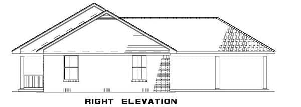 Country, Ranch Plan with 1100 Sq. Ft., 3 Bedrooms, 2 Bathrooms Picture 3