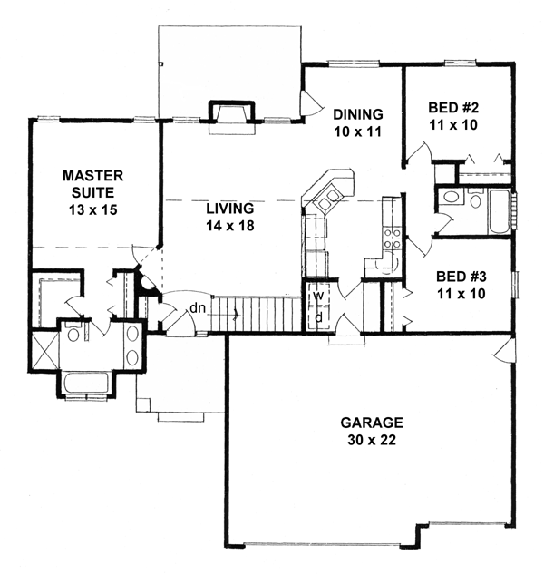 House Plan 62551 Level One