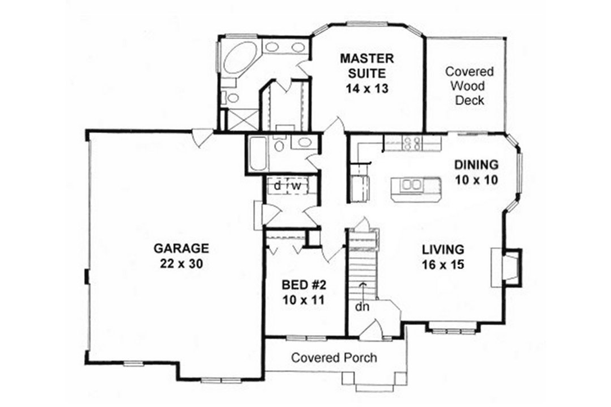 House Plan 62606 Level One