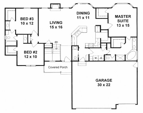 House Plan 62627 Level One