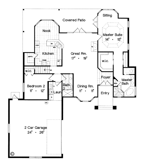 Plan 63055 | Mediterranean Style with 3 Bed, 3 Bath, 2 Car Garage