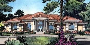 Mediterranean Plan with 3556 Sq. Ft., 4 Bedrooms, 4 Bathrooms, 3 Car Garage Elevation