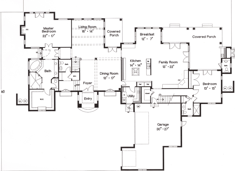 House Plan 63081 Level One