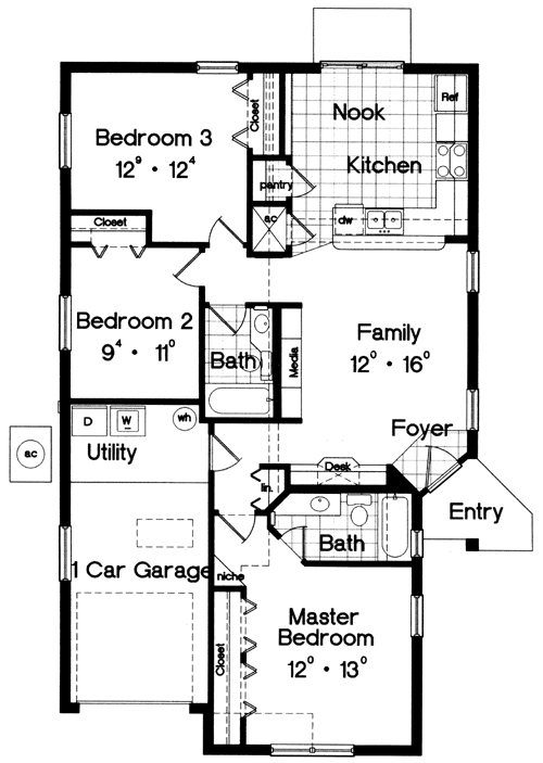 House Plan 63168 Level One