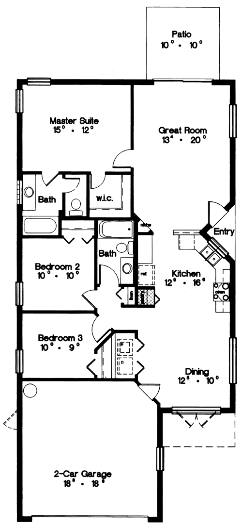 House Plan 63179 Level One