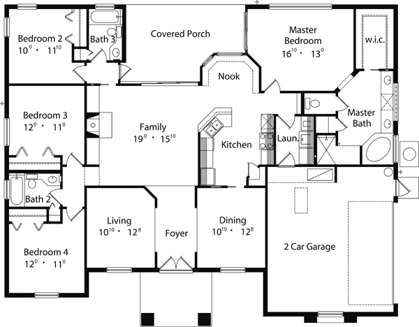 House Plan 63365 Level One