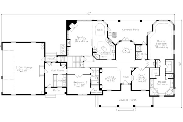 House Plan 63381 Level One