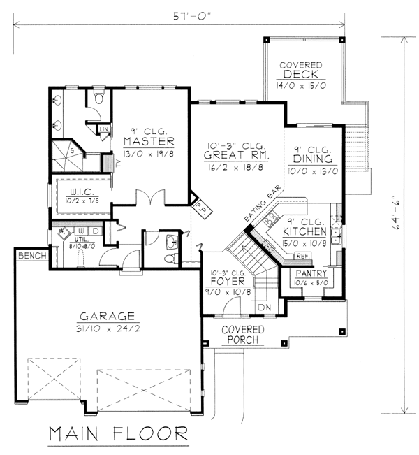 House Plan 63514 Level One