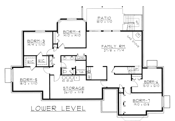 House Plan 63542 Lower Level