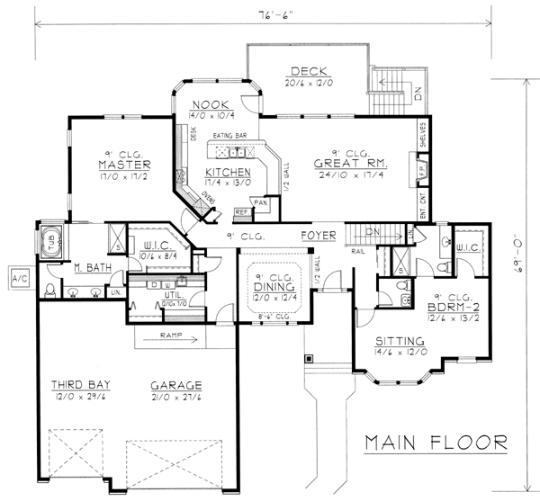 House Plan 63542 Level One