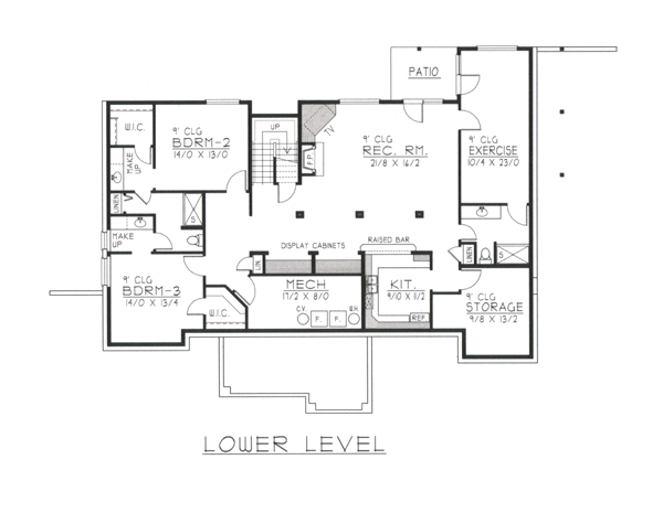 House Plan 63543 Lower Level