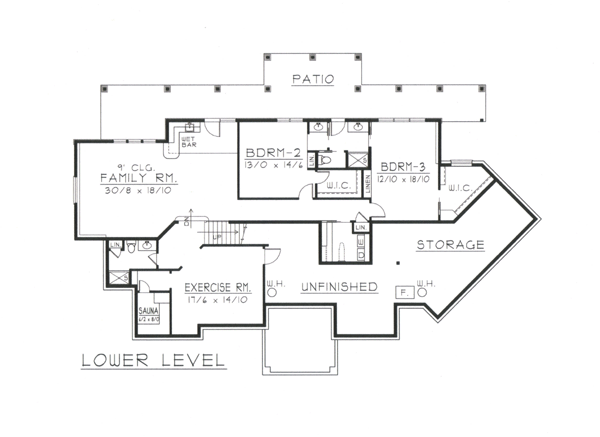 House Plan 63548 Lower Level