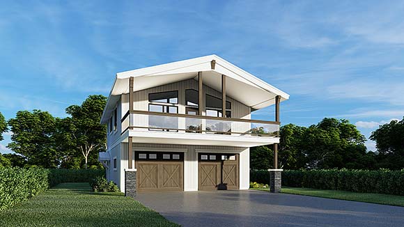 Garage-Living Plan 63567