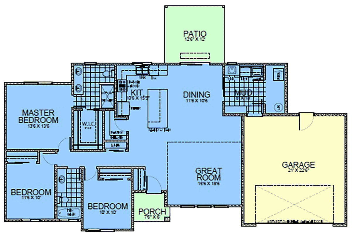 House Plan 63579 Level One