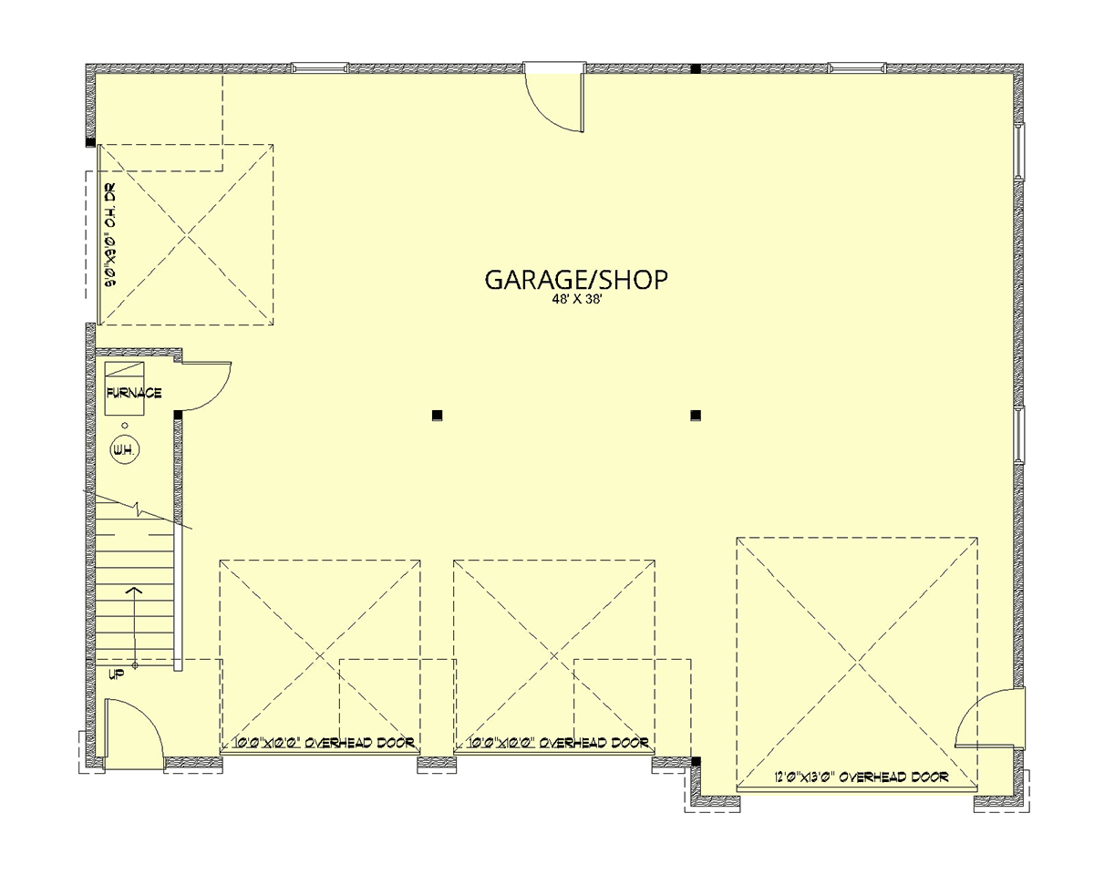 Garage-Living Plan 63580 Level One